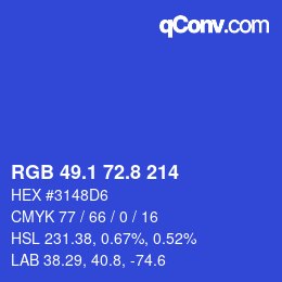 カラーコード: RGB 49.1 72.8 214 | qconv.com