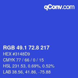 カラーコード: RGB 49.1 72.8 217 | qconv.com