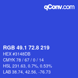 カラーコード: RGB 49.1 72.8 219 | qconv.com