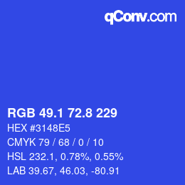 カラーコード: RGB 49.1 72.8 229 | qconv.com
