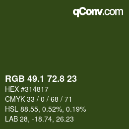 Color code: RGB 49.1 72.8 23 | qconv.com