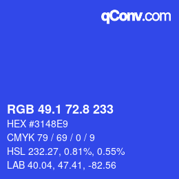 カラーコード: RGB 49.1 72.8 233 | qconv.com