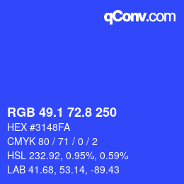 カラーコード: RGB 49.1 72.8 250 | qconv.com