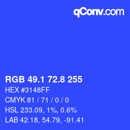 カラーコード: RGB 49.1 72.8 255 | qconv.com