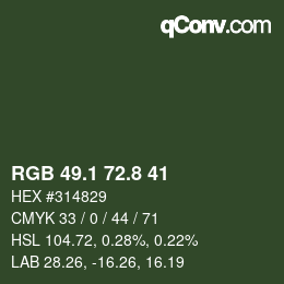 カラーコード: RGB 49.1 72.8 41 | qconv.com
