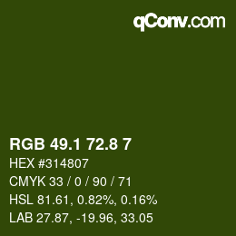 カラーコード: RGB 49.1 72.8 7 | qconv.com