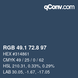 Color code: RGB 49.1 72.8 97 | qconv.com