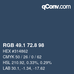 Color code: RGB 49.1 72.8 98 | qconv.com