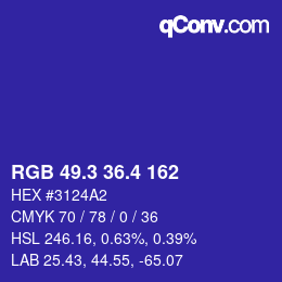 カラーコード: RGB 49.3 36.4 162 | qconv.com