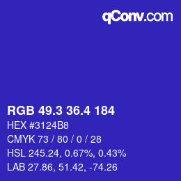カラーコード: RGB 49.3 36.4 184 | qconv.com