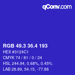 カラーコード: RGB 49.3 36.4 193 | qconv.com