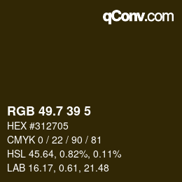 カラーコード: RGB 49.7 39 5 | qconv.com