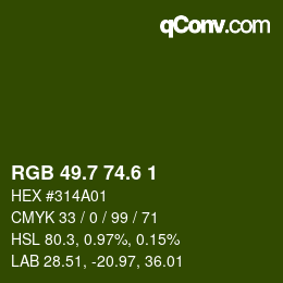 カラーコード: RGB 49.7 74.6 1 | qconv.com