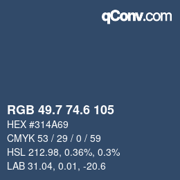 カラーコード: RGB 49.7 74.6 105 | qconv.com