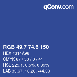 カラーコード: RGB 49.7 74.6 150 | qconv.com