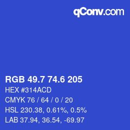 カラーコード: RGB 49.7 74.6 205 | qconv.com