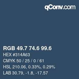 カラーコード: RGB 49.7 74.6 99.6 | qconv.com