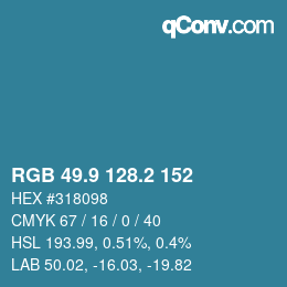 カラーコード: RGB 49.9 128.2 152 | qconv.com