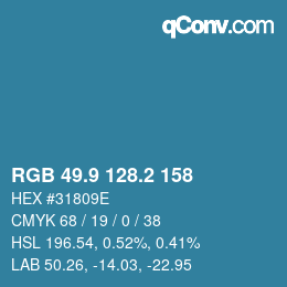 カラーコード: RGB 49.9 128.2 158 | qconv.com