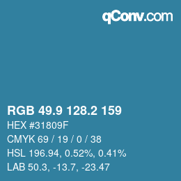 Color code: RGB 49.9 128.2 159 | qconv.com