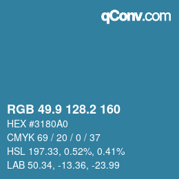 Color code: RGB 49.9 128.2 160 | qconv.com