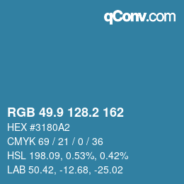 Farbcode: RGB 49.9 128.2 162 | qconv.com