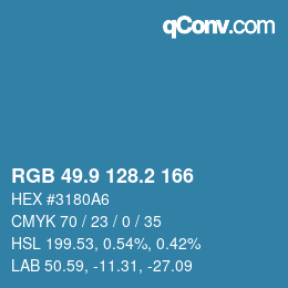 カラーコード: RGB 49.9 128.2 166 | qconv.com