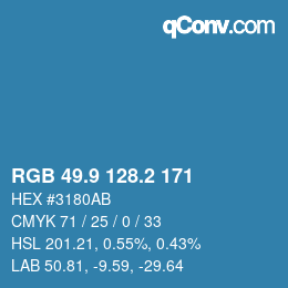 カラーコード: RGB 49.9 128.2 171 | qconv.com