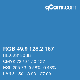 Color code: RGB 49.9 128.2 187 | qconv.com