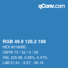 Color code: RGB 49.9 128.2 188 | qconv.com