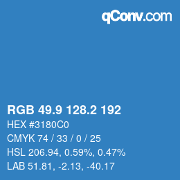 Color code: RGB 49.9 128.2 192 | qconv.com