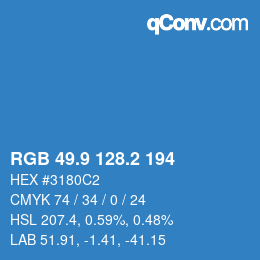 カラーコード: RGB 49.9 128.2 194 | qconv.com
