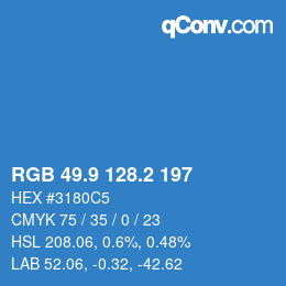 カラーコード: RGB 49.9 128.2 197 | qconv.com