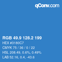 Color code: RGB 49.9 128.2 199 | qconv.com