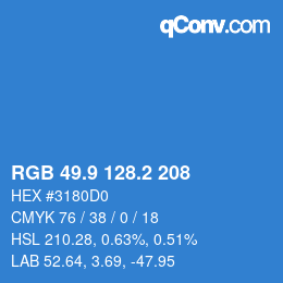 Color code: RGB 49.9 128.2 208 | qconv.com