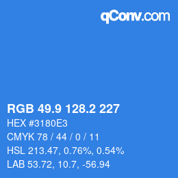 Color code: RGB 49.9 128.2 227 | qconv.com