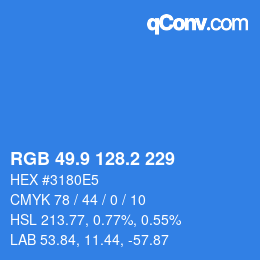 カラーコード: RGB 49.9 128.2 229 | qconv.com