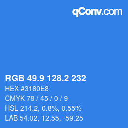 カラーコード: RGB 49.9 128.2 232 | qconv.com