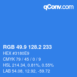 カラーコード: RGB 49.9 128.2 233 | qconv.com