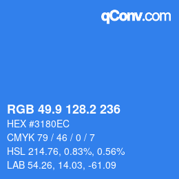 Color code: RGB 49.9 128.2 236 | qconv.com