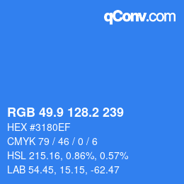 カラーコード: RGB 49.9 128.2 239 | qconv.com