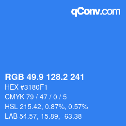 Color code: RGB 49.9 128.2 241 | qconv.com