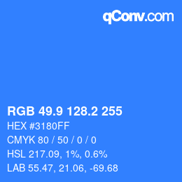 カラーコード: RGB 49.9 128.2 255 | qconv.com