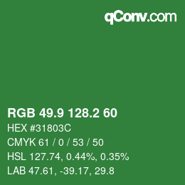 カラーコード: RGB 49.9 128.2 60 | qconv.com