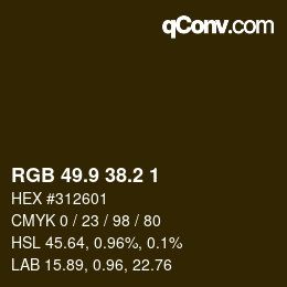 カラーコード: RGB 49.9 38.2 1 | qconv.com