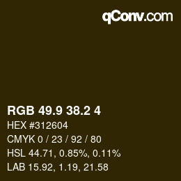 カラーコード: RGB 49.9 38.2 4 | qconv.com