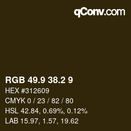 カラーコード: RGB 49.9 38.2 9 | qconv.com