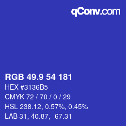 カラーコード: RGB 49.9 54 181 | qconv.com