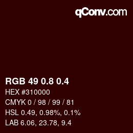 カラーコード: RGB 49 0.8 0.4 | qconv.com