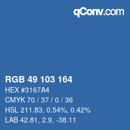 Color code: RGB 49 103 164 | qconv.com
